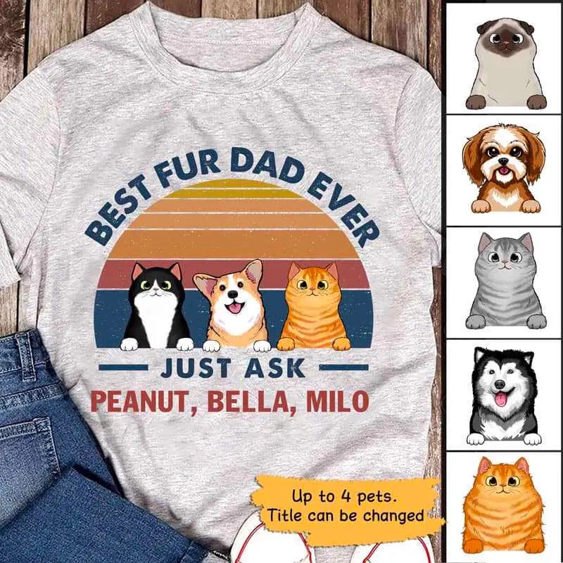 Best Fur Dad Mom Ever Dog And Cat Personalized Shirt