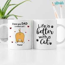 Load image into Gallery viewer, Cat Dad Love You Personalized Ceramic Mug - Cats and Name can be customized
