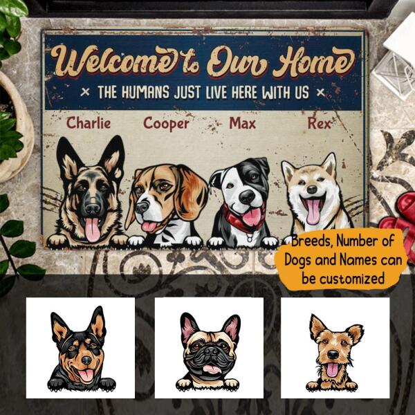 Dog Doormat Customized Name And Breed Welcome To Dog's House Human Live  Here Too