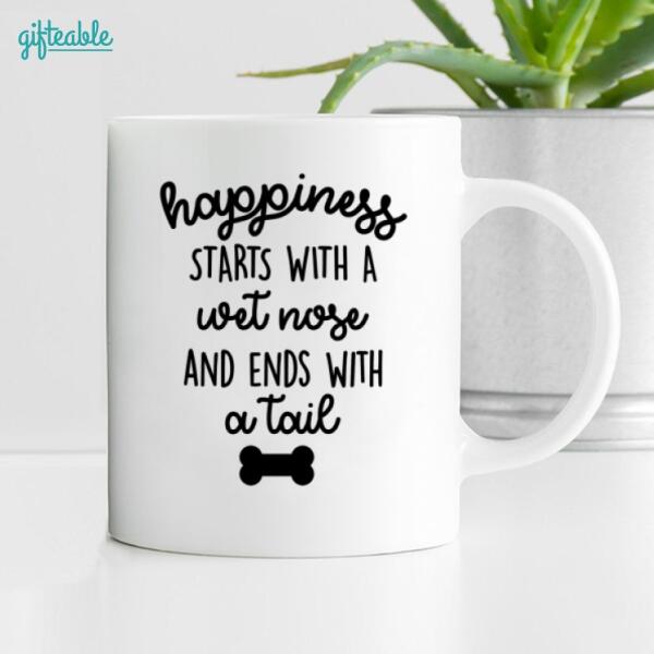 Man And Dogs Personalized Ceramic Mug - Man, Dogs, Names, Background and Quote can be customized