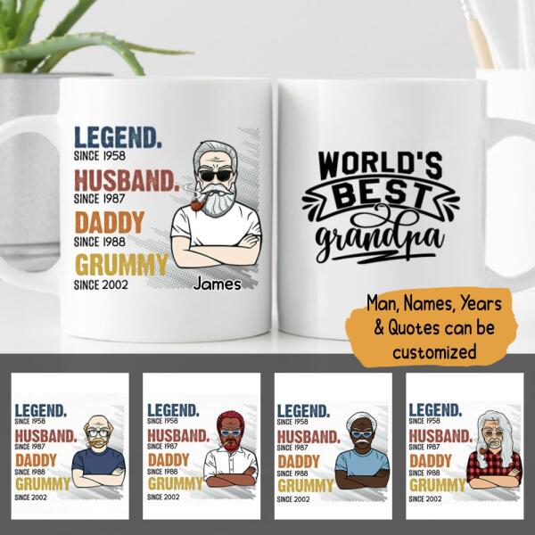 The Legend Old Grandpa Personalized Mug