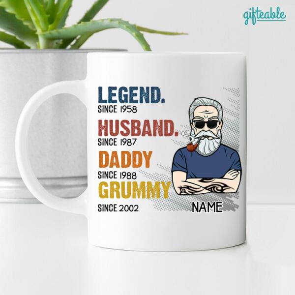The Legend Old Grandpa Personalized Mug