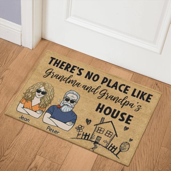 No Place Like Grandpa Grandma Personalized Doormat