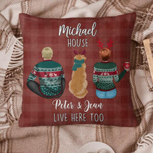 Load image into Gallery viewer, Christmas Dog And People Live Here Personalized Pillow Cover
