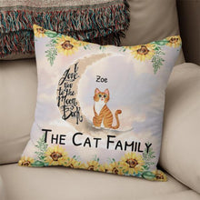 Load image into Gallery viewer, Love Cats To The Moon Sunflower Personalized Pillow Cover
