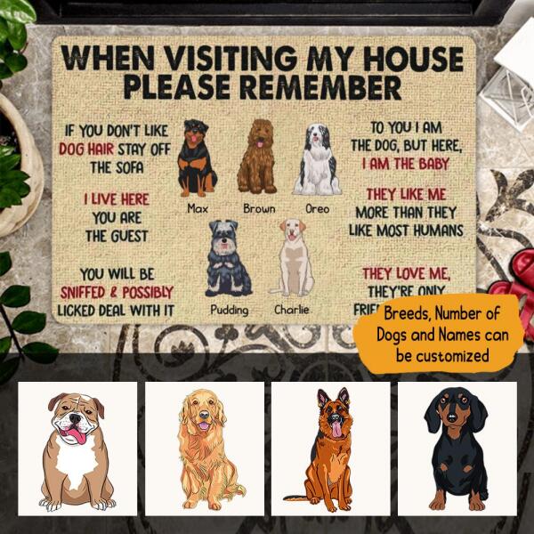 Dog Welcome Mat | Personalized Dog Doormats | Pet Doormat | When Visiting  My House Please Remember Dog Mat - Magic Exhalation