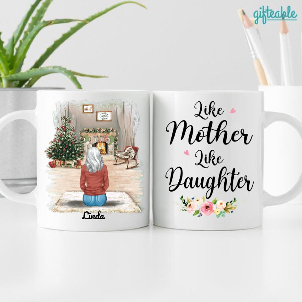 Mother And Daughter Sitting Personalized Coffee Mug