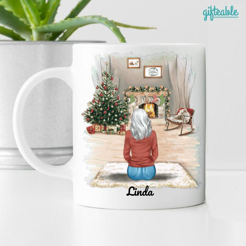 Mother And Daughter Sitting Personalized Coffee Mug