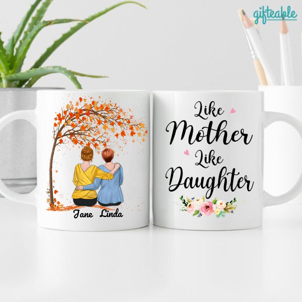 Mother & Daughter Under The Tree Personalized Coffee Mug