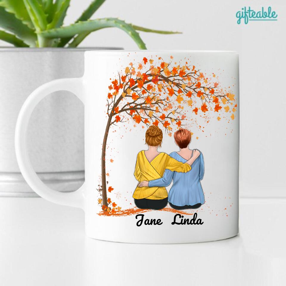 Mother & Daughter Under The Tree Personalized Coffee Mug