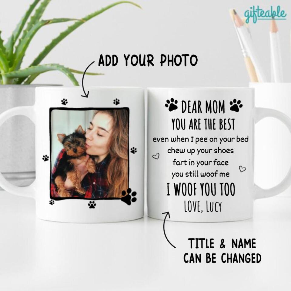 Dear dog mom outlet coffee mug