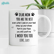 Load image into Gallery viewer, Dear Dog Parent Personalized Coffee Mug

