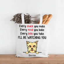 Load image into Gallery viewer, Every Snack You Make Dog Personalized Tote Bag
