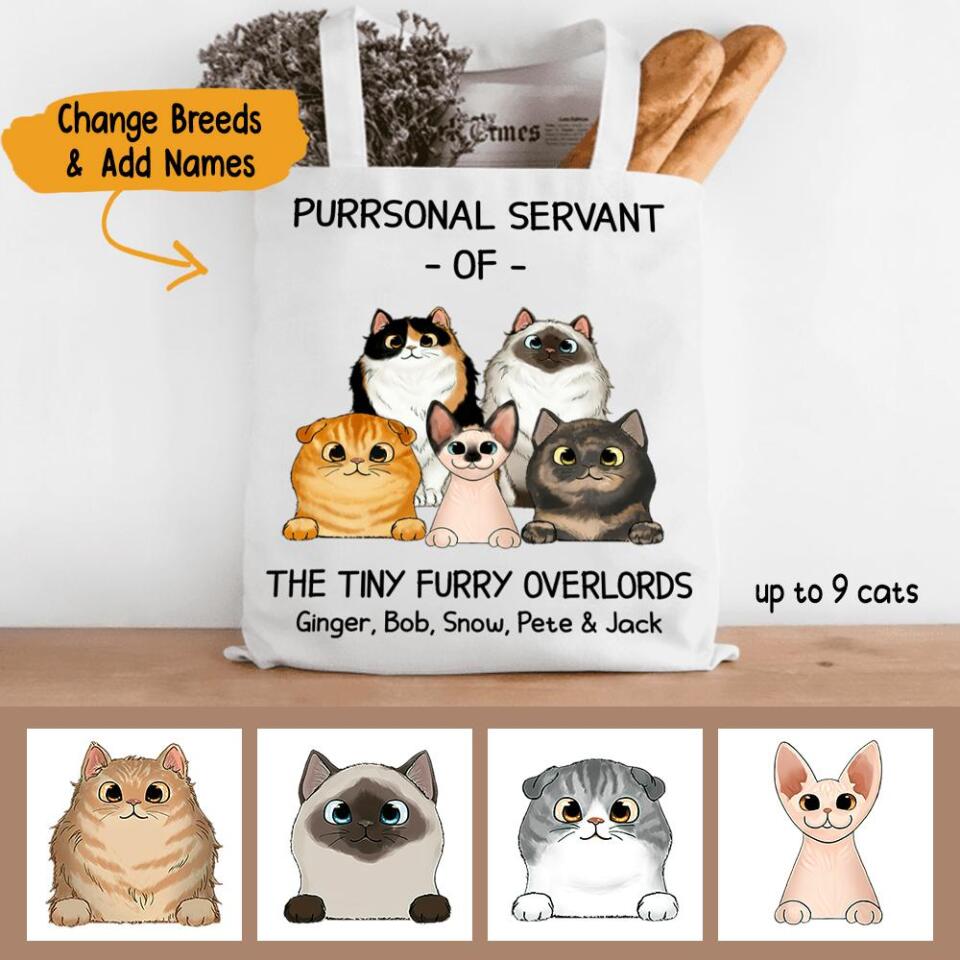 Good Morning Cat Human Servant Personalized Tote Bag