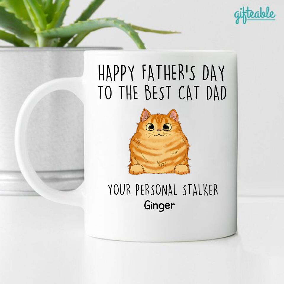 Happy Father's Day To The Best Cat Dad Personalized Coffee Mug