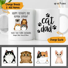 Load image into Gallery viewer, Happy Father&#39;s Day Cat Dad Personalized Coffee Mug
