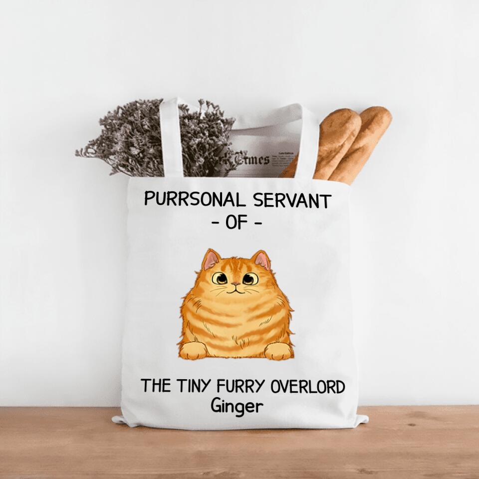 Good Morning Cat Human Servant Personalized Tote Bag