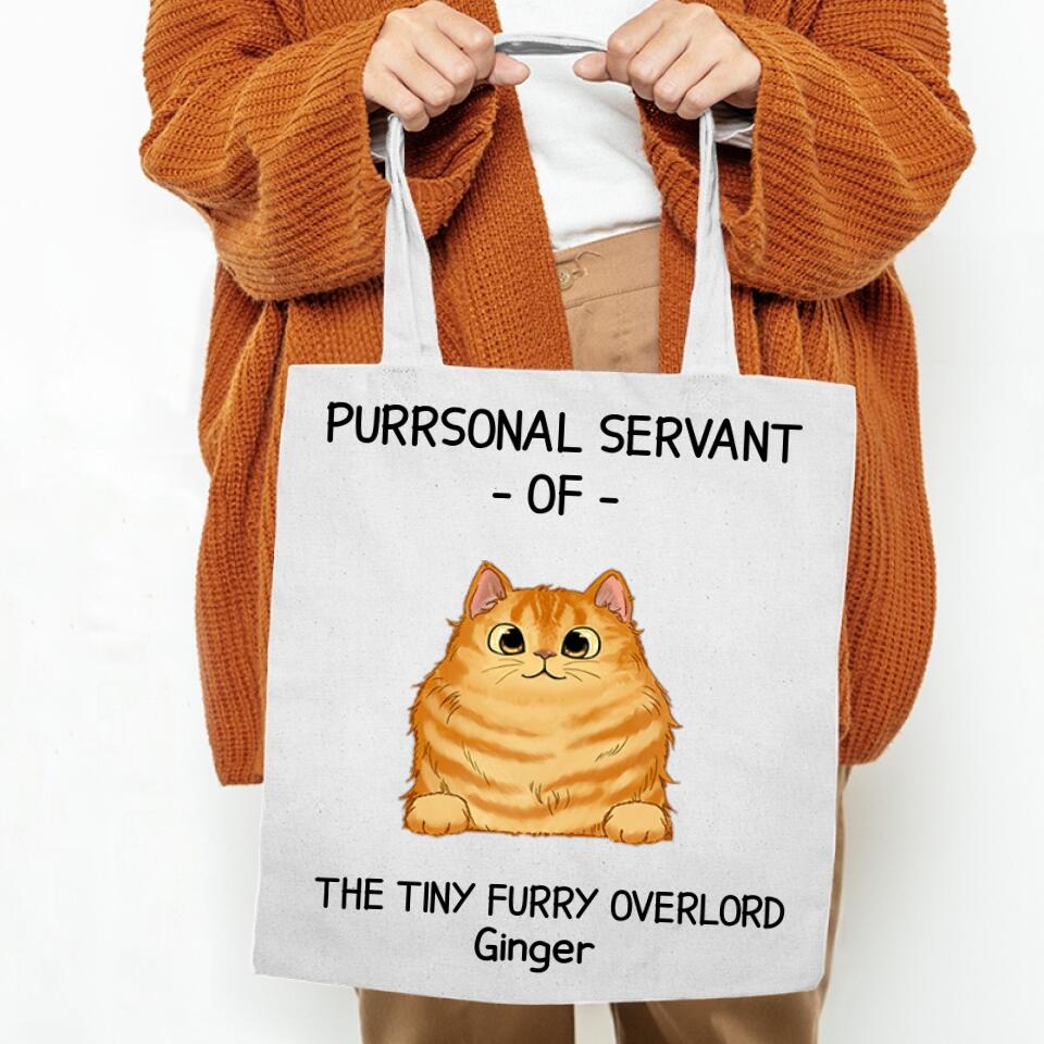 Good Morning Cat Human Servant Personalized Tote Bag