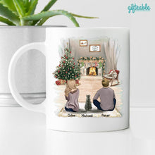Load image into Gallery viewer, Man Woman And Cats Personalized Coffee Mug
