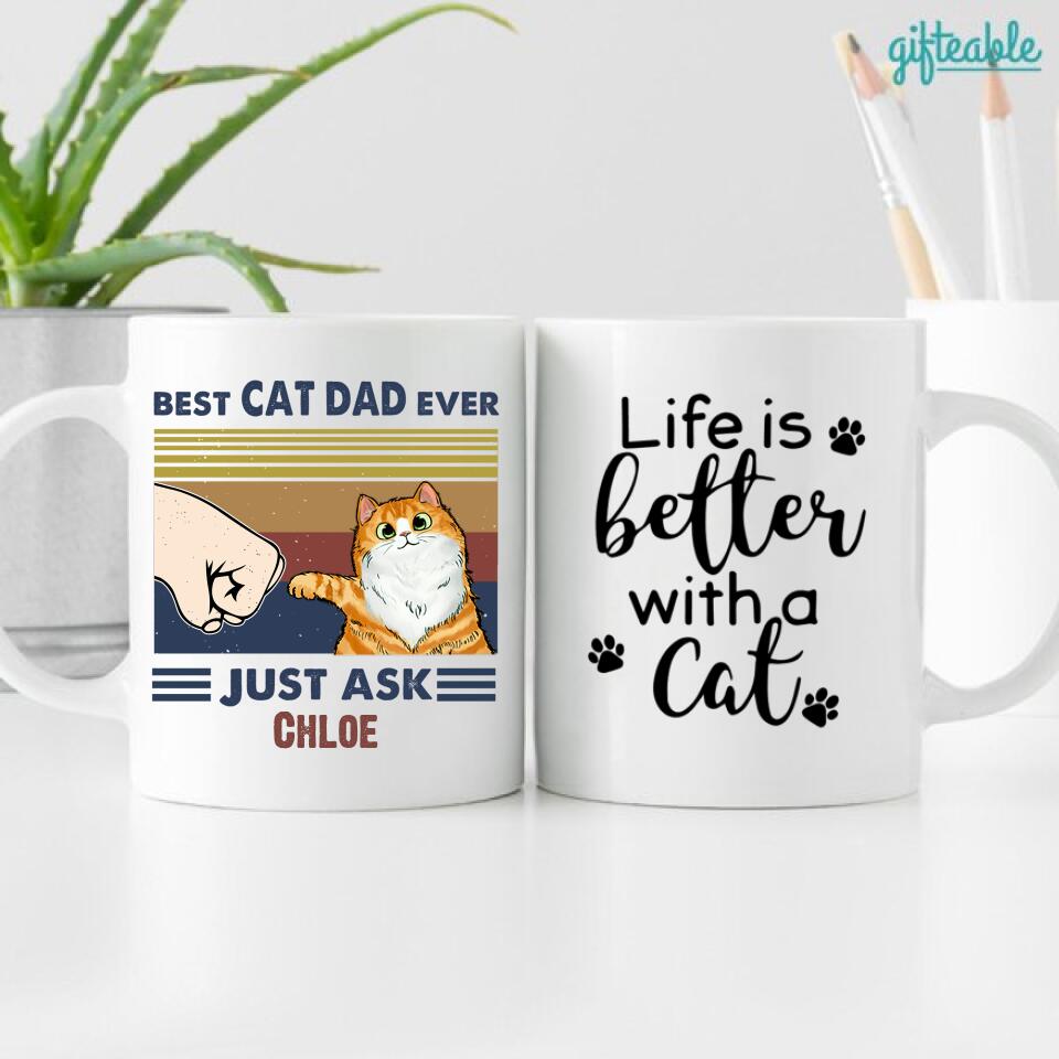Best Cat Dad Personalized Coffee Mug