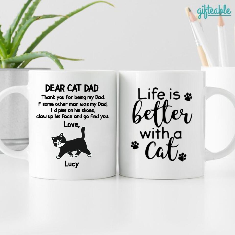 Dear Cat Dad Personalized Coffee Mug