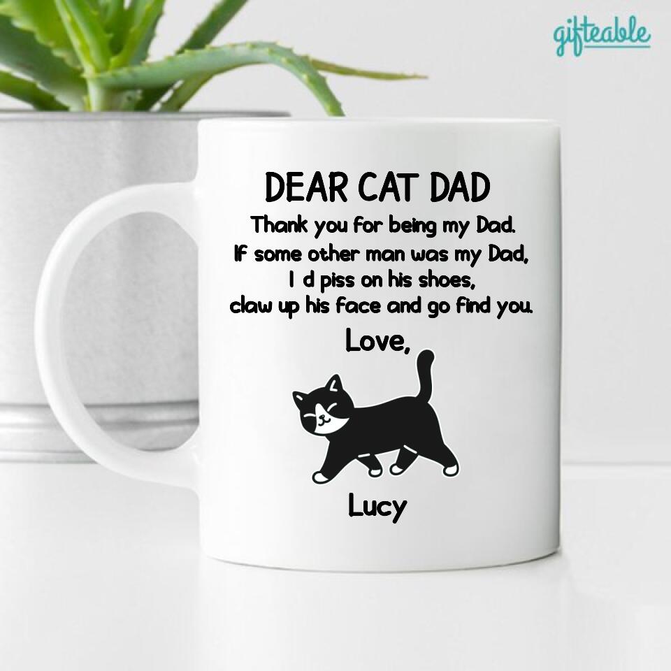 Dear Cat Dad Personalized Coffee Mug