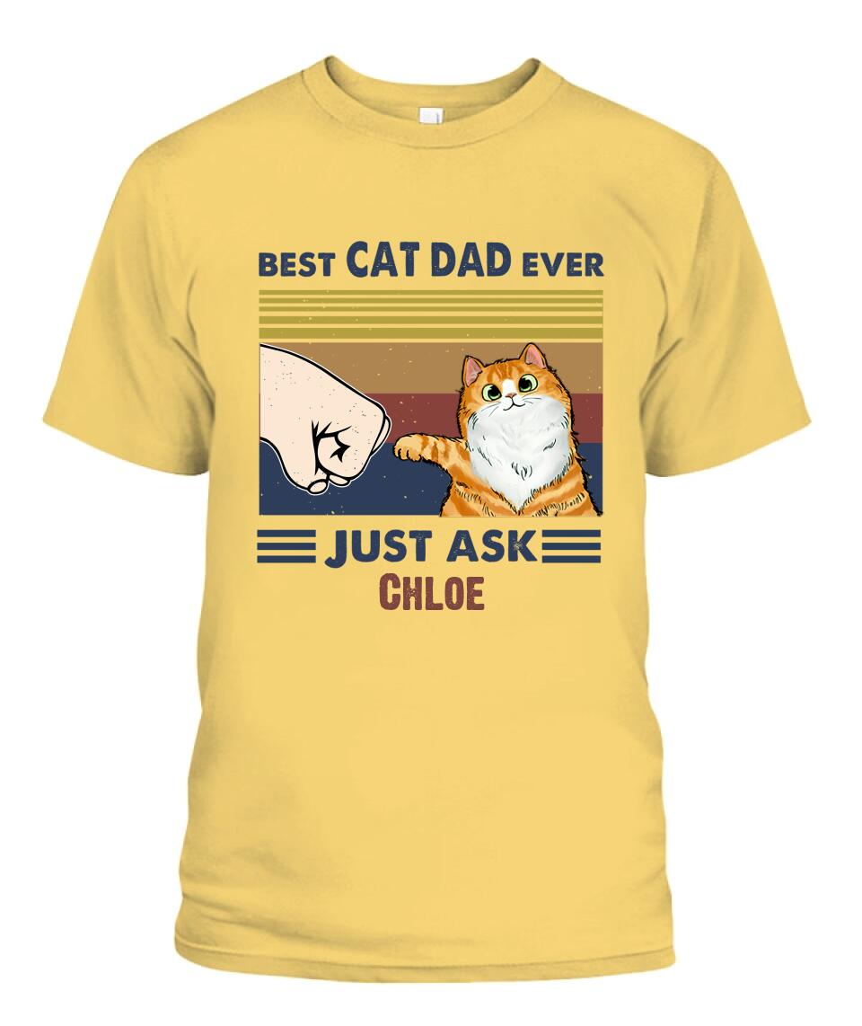 Best Cat Dad Ever Personalized Shirt - Cats, Names can be customized