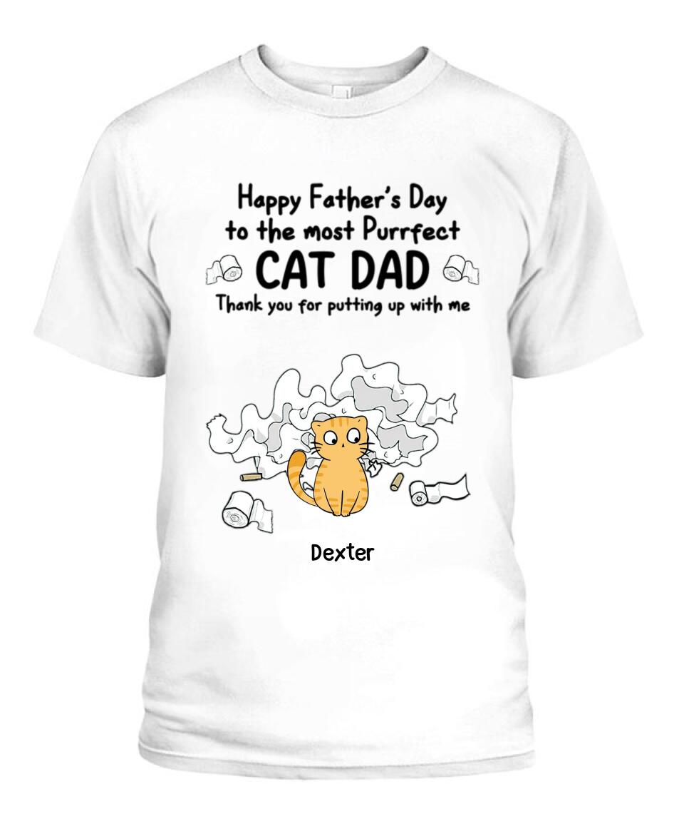 Happy Father's Day Cat Dad Toilet Paper Personalized Shirt