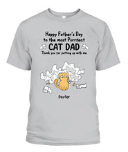 Load image into Gallery viewer, Happy Father&#39;s Day Cat Dad Toilet Paper Personalized Shirt

