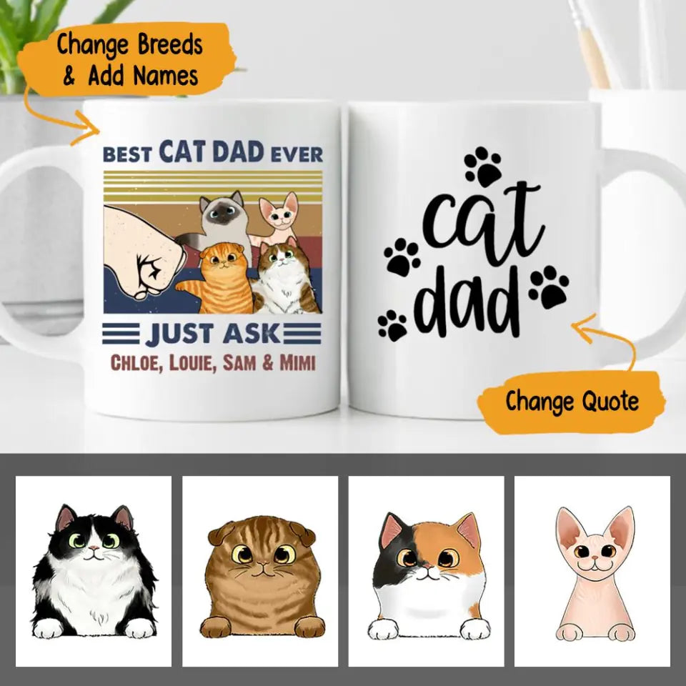 Best Cat Dad Personalized Coffee Mug