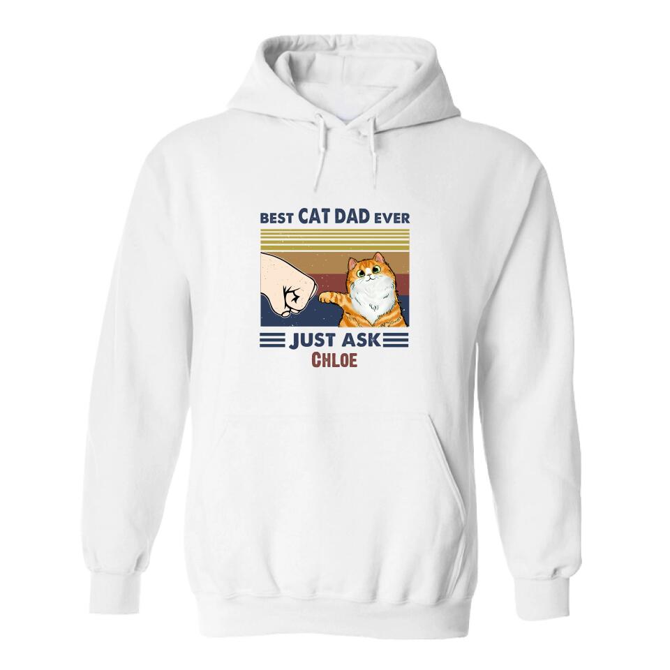 Best Cat Dad Ever Personalized Shirt - Cats, Names can be customized