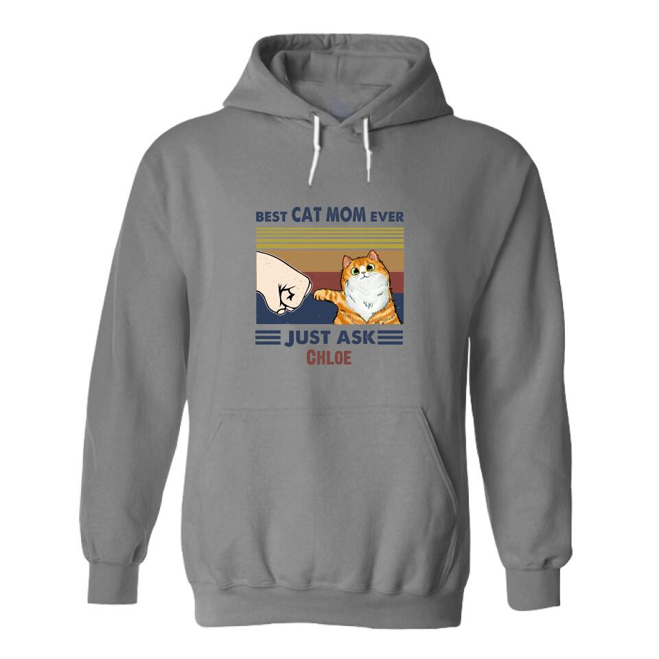 Best Cat Mom Ever Personalized T-Shirt - Cats, Names can be customized
