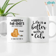 Load image into Gallery viewer, Happy Further‘s Day Angry Cats Personalized Coffee Mug
