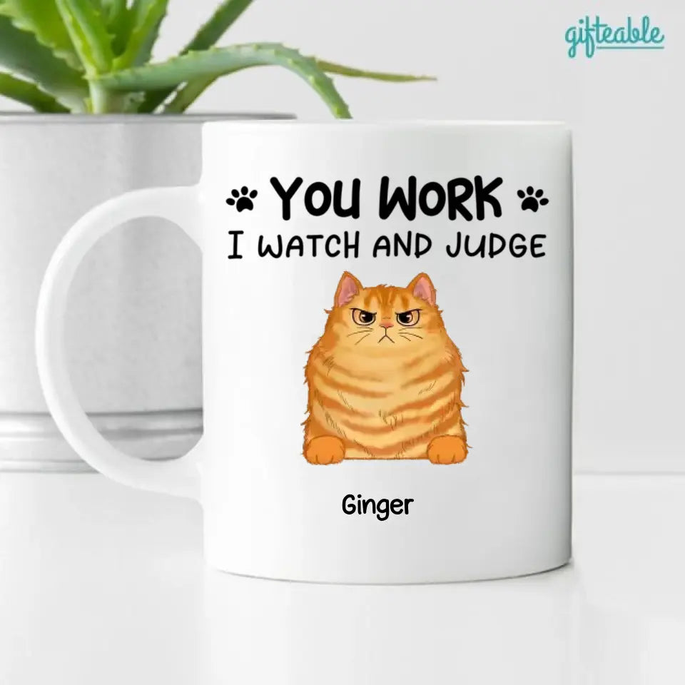 Cats Will Watch And Judge Personalized Coffee Mug
