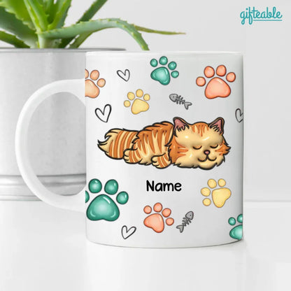 I Work Hard So My Cats Can Have A Better Life, 3D Inflated Personalized Mug