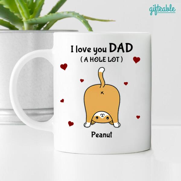 Cat Dad Love You Personalized Ceramic Mug - Cats and Name can be customized