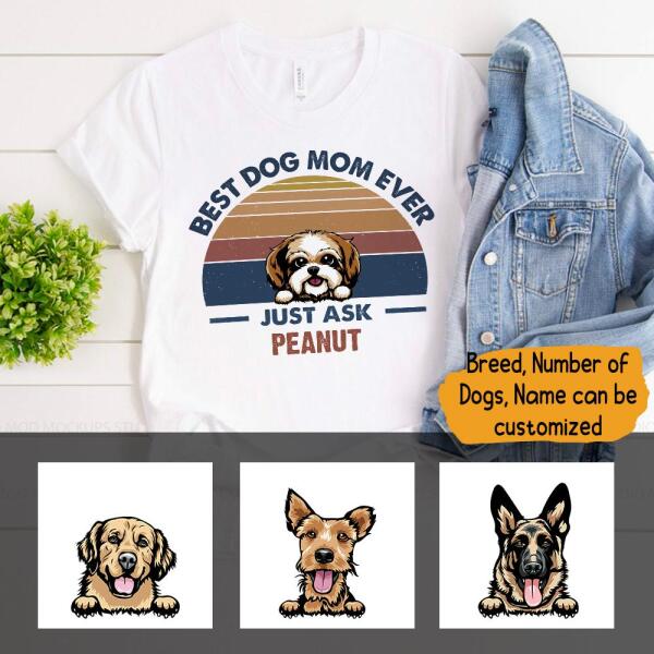 Best Dog Mom Personalized Shirt - Dogs and Names can be customized