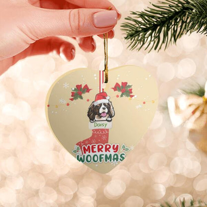 Merry Woofmas Personalized Ceremic Ornament