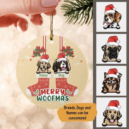 Merry Woofmas Personalized Ceremic Ornament