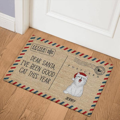 Christmas Letter To Santa Cat Personalized Doormat - Cats, Costumes and Names can be customized