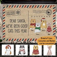 Load image into Gallery viewer, Christmas Letter To Santa Cat Personalized Doormat - Cats, Costumes and Names can be customized
