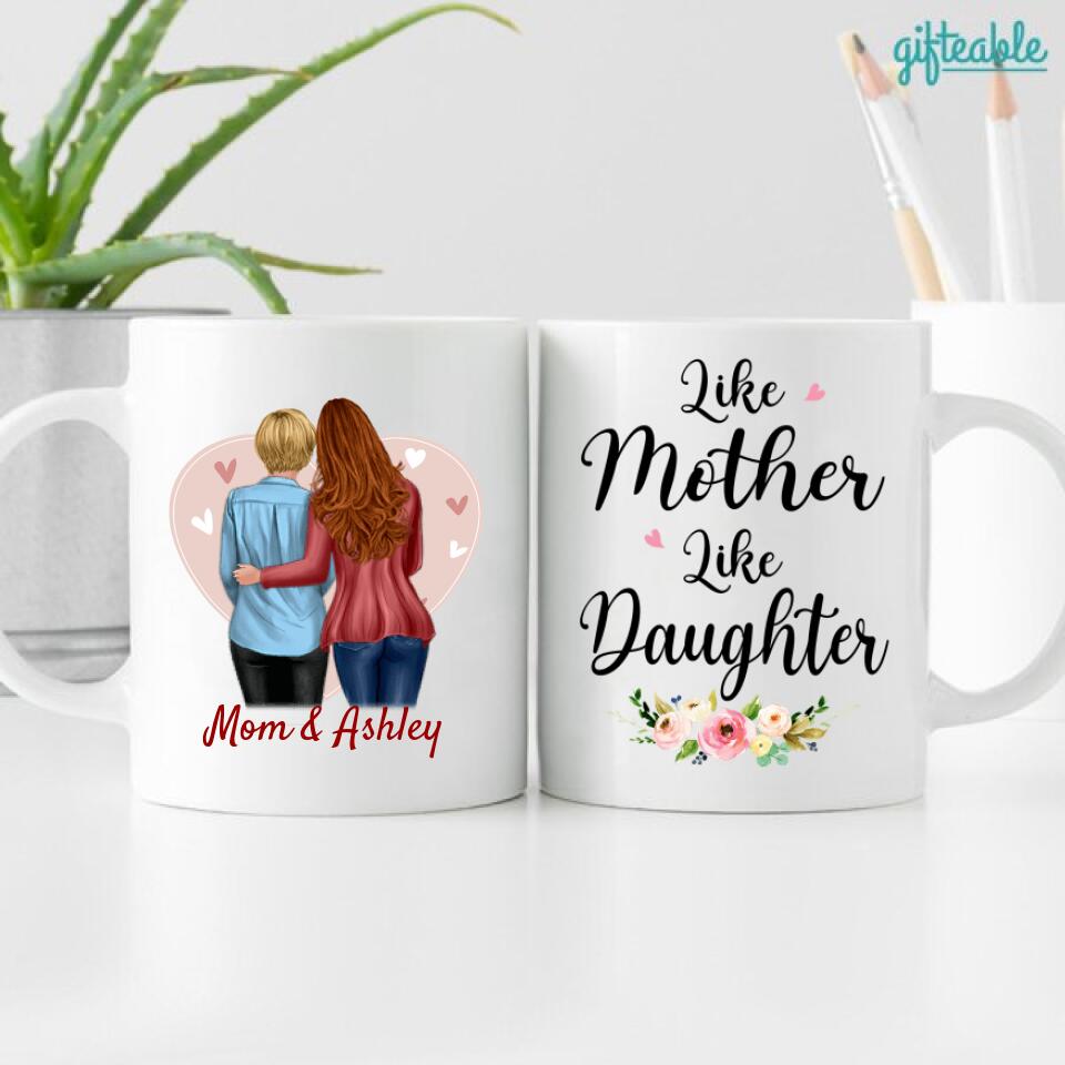 Personalized New Mom And Daughter Portrait Coffee Mug. Custom Family Mug.  Digital Art Faceless Portrait. Baby Shower Gift For New Mother. - Avathread
