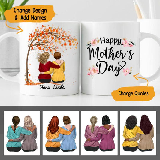 Mother & Daughter Under The Tree Personalized Coffee Mug