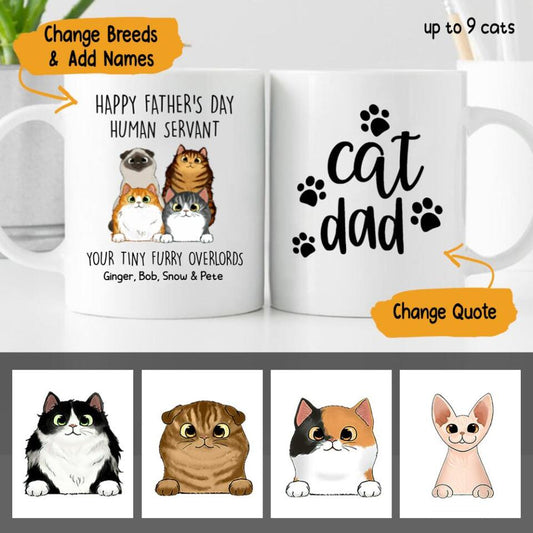 Happy Father's Day Cat Dad Personalized Coffee Mug