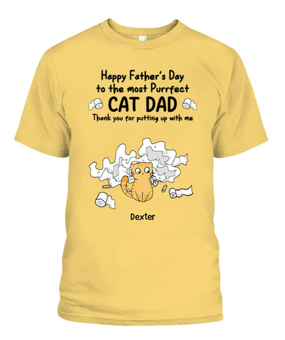 Happy Father's Day Cat Dad Toilet Paper Personalized Shirt