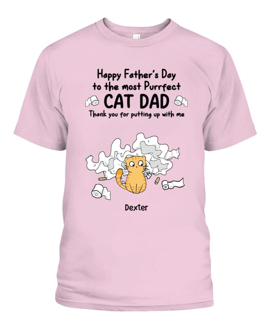 Happy Father's Day Cat Dad Toilet Paper Personalized Shirt