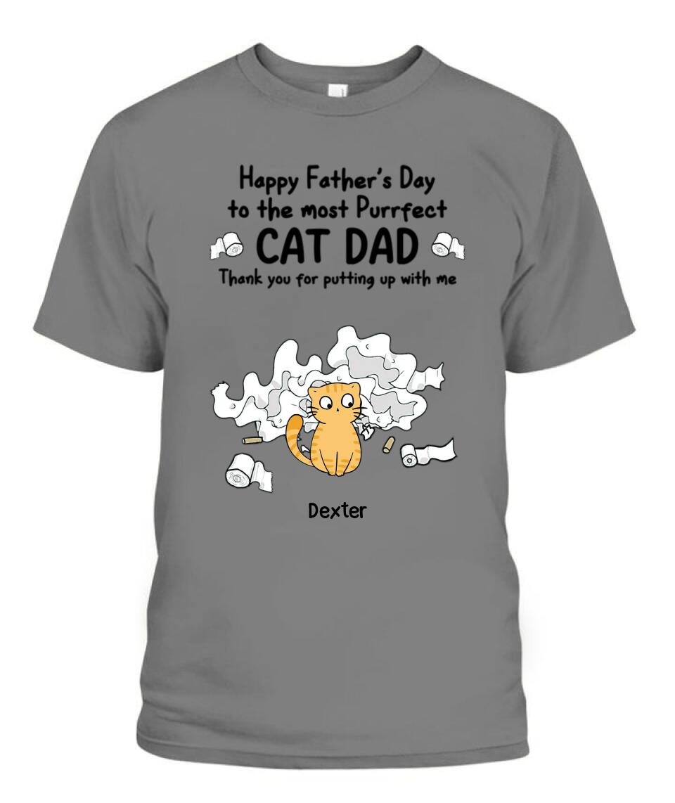 Happy Father's Day Cat Dad Toilet Paper Personalized Shirt