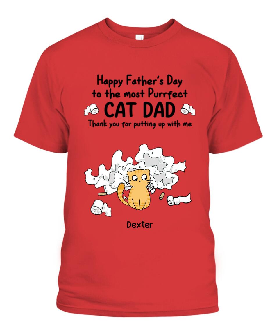 Happy Father's Day Cat Dad Toilet Paper Personalized Shirt