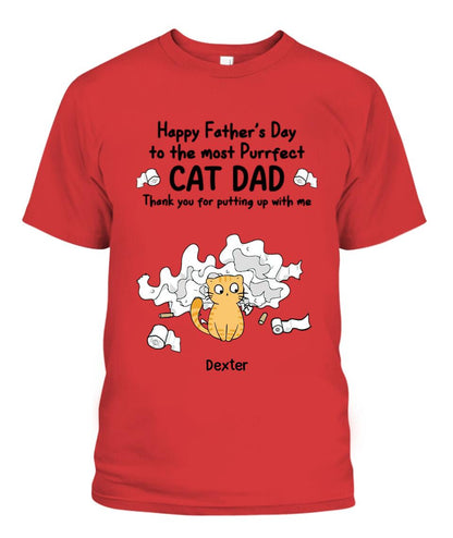 Happy Father's Day Cat Dad Toilet Paper Personalized Shirt