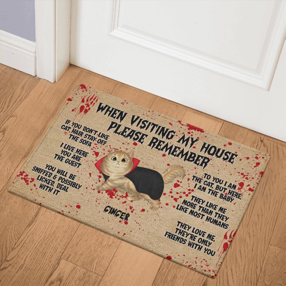 Halloween Please Remember When Visiting This House Devil Cats Personalized Doormat